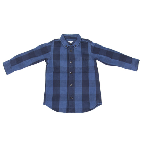 Alex Mill Little Boys' Buffalo Check Shirt Sz 2 Indigo/Blue