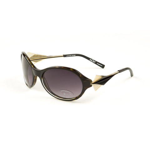BOZ Women's New Day Semi-Oval Sunglasses 60mm Black Gilded