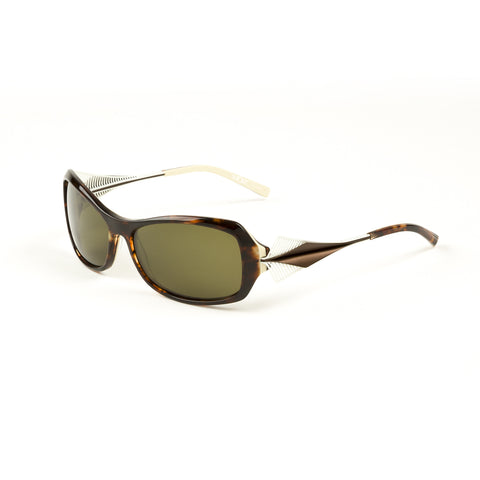 BOZ Women's New York Rectangular Sunglasses 59mm Ivory/Brown