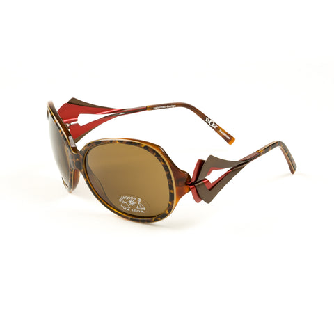 BOZ Women's Oxford Semi-Oval Sunglasses 59mm Panther/Brown