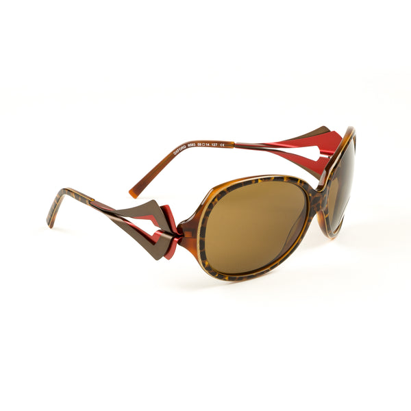 BOZ Women's Oxford Semi-Oval Sunglasses 59mm Panther/Brown