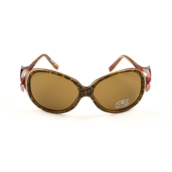 BOZ Women's Oxford Semi-Oval Sunglasses 59mm Panther/Brown
