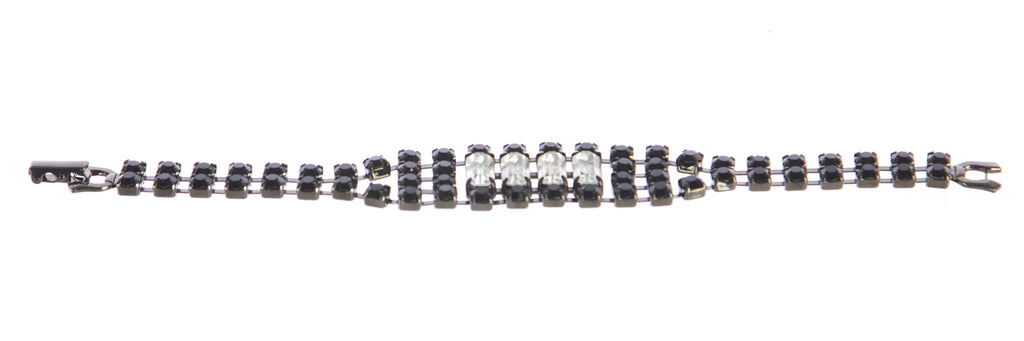 JOOMI LIM Split Personality Jet Black Crystal Bracelet $254 NEW
