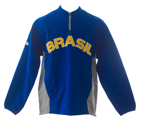 MAJESTIC Mens Blue Brasil World Baseball Classic Windbreaker 1JC1 $120 NEW