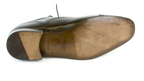 J. LINDEBERG Men's Black Brogue 2 Soft Leather Oxford Shoes Sz 11 $430 NEW