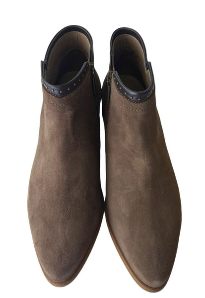 ITALEAU Women's Brown Leather Miralda Nut Ankle Booties #Shila006 9 NWOB