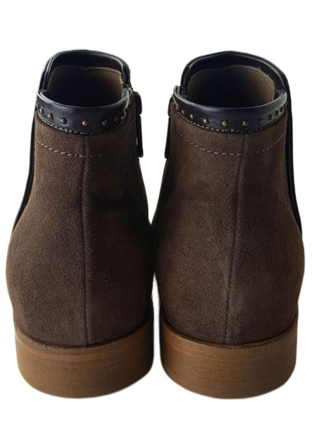 ITALEAU Women's Brown Leather Miralda Nut Ankle Booties #Shila006 9 NWOB