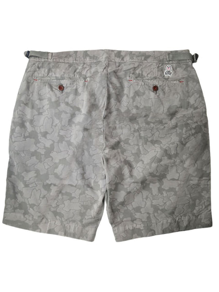 PSYCHO BUNNY Men's Grey Camo Maco Classic Bermuda Shorts #PB272018 38 NWT
