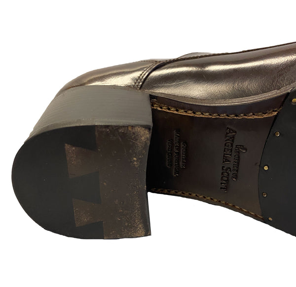 THE OFFICE OF ANGELA SCOTT Women's Mahogany Miss Button Sz 39 FLOOR MODEL