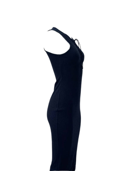 DEREK LAM Women's Navy Midi Round Neck Dress # C10 5 S NWOT