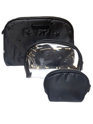 AIMEE KESTENBERG Women's Black Chelsea Set Of 3 Cosmetic Bag #T00105 OS NWT