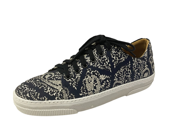 A.P.C. Men's Marine Blue Printed Tennis Shoes $325 NWOB