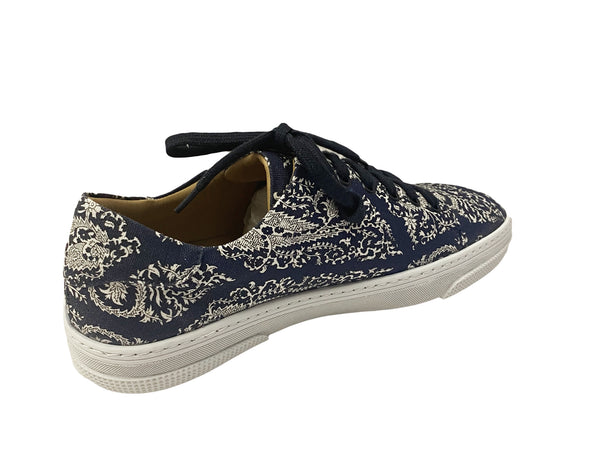 A.P.C. Men's Marine Blue Printed Tennis Shoes $325 NWOB