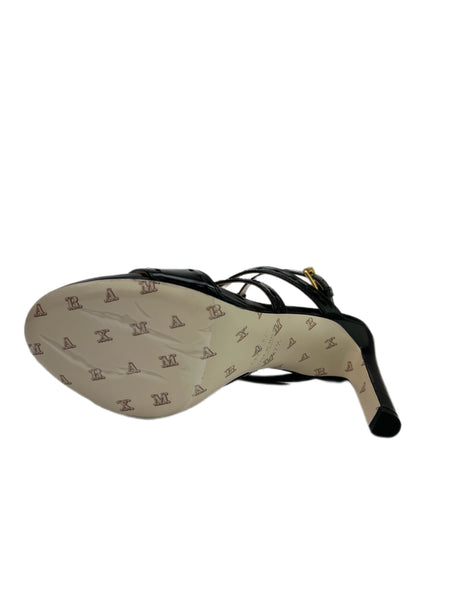 Max Mara Women's Nero Cali Leather Ankle Strap High Heel Sandals NWB