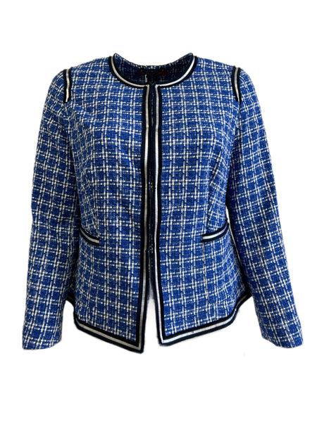 Marina Rinaldi Women's Blue Calamaio Tweed Jacket Size 16W/25 NWT