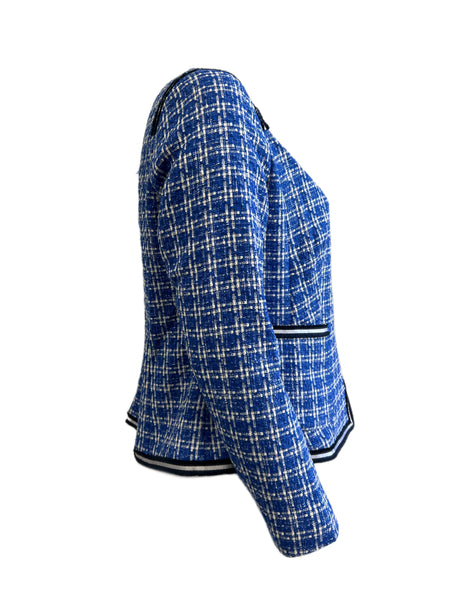Marina Rinaldi Women's Blue Calamaio Tweed Jacket Size 16W/25 NWT