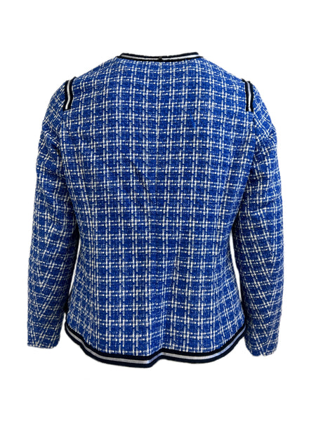 Marina Rinaldi Women's Blue Calamaio Tweed Jacket Size 16W/25 NWT