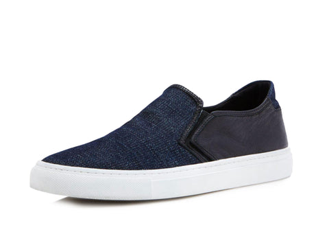 URI MINKOFF Men's Canal Denim Slip On Sneakers $175 NWT