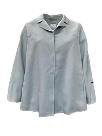 Marina Rinaldi Women's Light Blue Capitolo Wool Blend Coat Size 18W/27 NWT