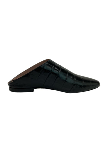 Max Mara Women's Nero Caravan Leather Slippers Size 7 NWB