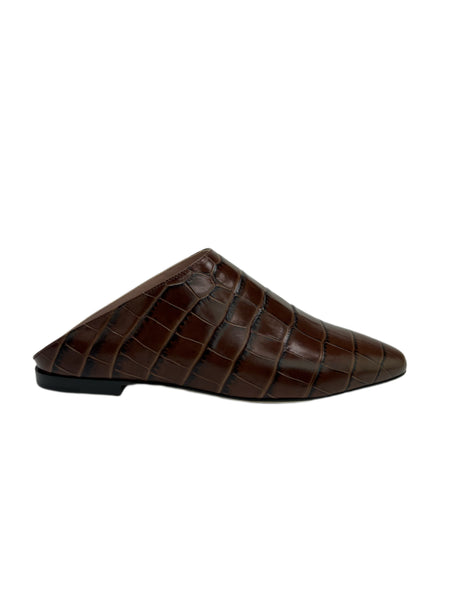 Max Mara Women's Brown Caravan Leather Slippers Size 7 NWB