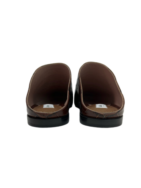 Max Mara Women's Brown Caravan Leather Slippers Size 7 NWB