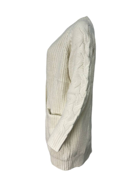 HEARTLOOM Women's Ivory Knit Cardigan Size M NWT