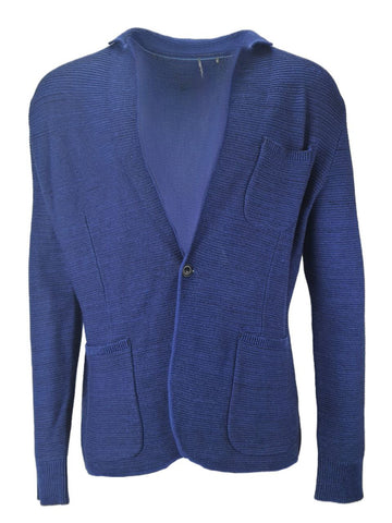 EFM Men's Blue Knitted Wool Blazer #D2EM1166446 48/58 NWT