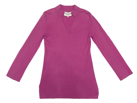 ELIZABETH MCKAY Women's Hot Pink Cashmere Sweater Sz XS $325 NEW