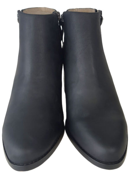 MATT BERNSON Women's Black Oiled Leather Caspian Booties #MB064 9 NWOB