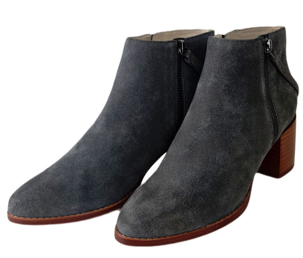 MATT BERNSON Women's Grey Slate Suede Caspian Booties #MB064 NWB