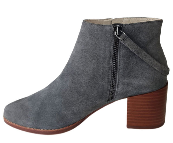 MATT BERNSON Women's Grey Slate Suede Caspian Booties #MB064 NWB