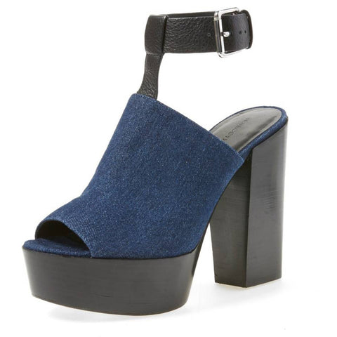 REBECCA MINKOFF Women's Cece Denim Platform Sandals $275 NIB