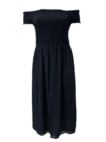 CeCe Women's Rich Black Off The Shoulder Maxi Dress Size XL NWT