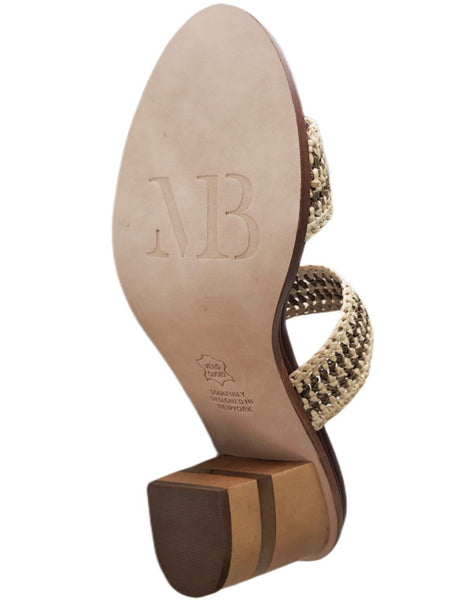 MATT BERNSON Women's Brown Natural Raffia Ceylon Sandals #MB2883 NWB