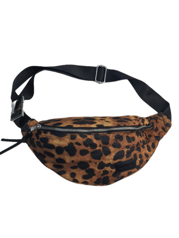 URBAN ORIGINALS Women's Black Cheetah Vegan Hip Bag #Leo1 NWT