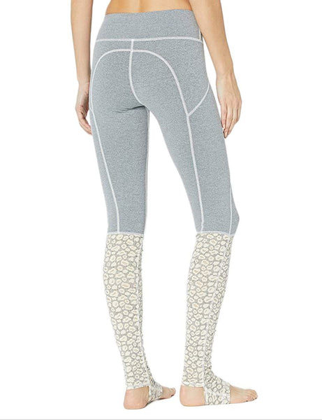 VIMMIA Women's Grey Cheetah Rhythm Stirrup Leggings #0937 Medium NWT