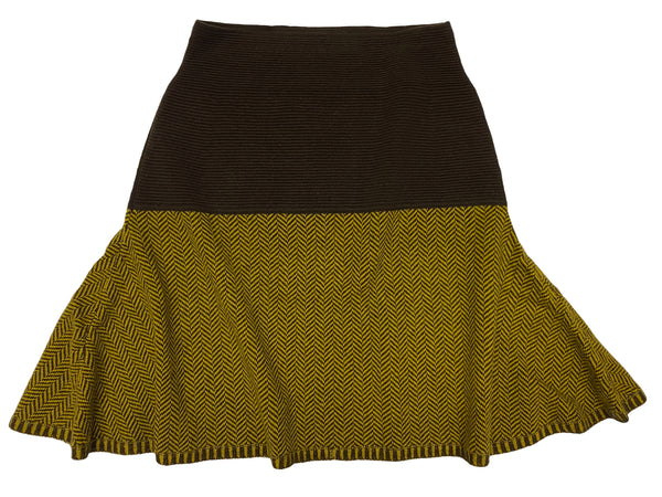 Hanley Mellon Women's Chevron Cashmere Skirt
