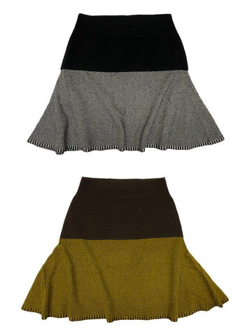 Hanley Mellon Women's Chevron Cashmere Skirt