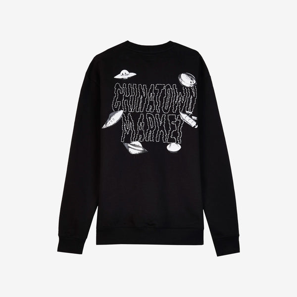 Chinatown Market Men's Black UFO Long Sleeve Sweatshirt $90 Rare NWT