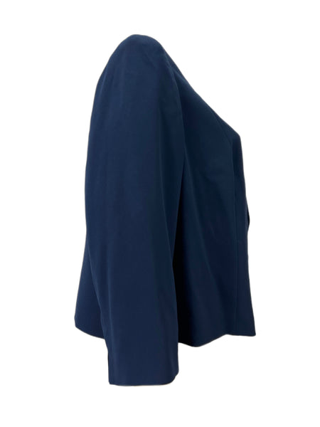 Marina Rinaldi Women's Navy Ciao Hook and Eye Closure Blazer Size 22W/31