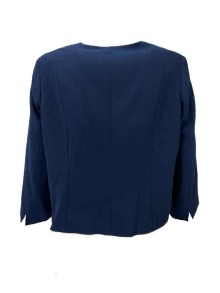 Marina Rinaldi Women's Navy Ciao Hook and Eye Closure Blazer Size 22W/31