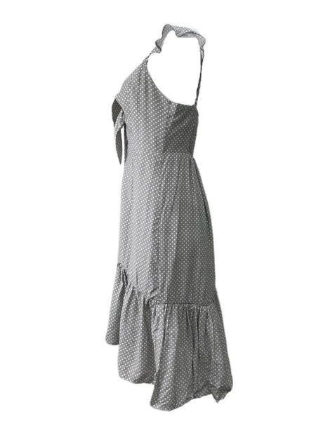 LOST IN LUNAR Women's Grey Polka Dot St Claire Maxi Dress NWT