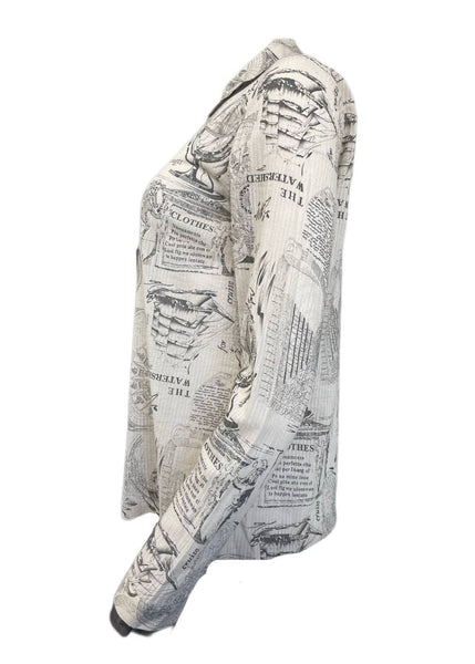 Lunn Women's Ecume Coco Mesh Details Button Down Shirt Size 1 NWT