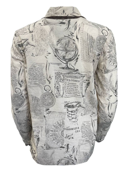 Lunn Women's Ecume Coco Mesh Details Button Down Shirt Size 1 NWT