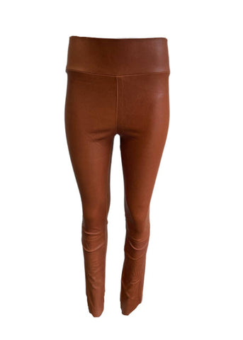 SPRWMN Women's Cocoa Leather Skinny Fit Leggings Size L NWT