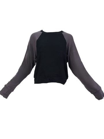 TEREZ Women's Black Knited Sleeves Sweatshirt #23428329 NWT