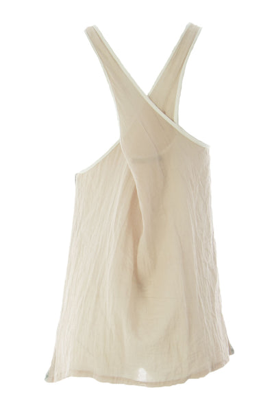 VELVET by Graham & Spencer Women's Blush Contrast Inset Sleeveless Top S $92 NEW