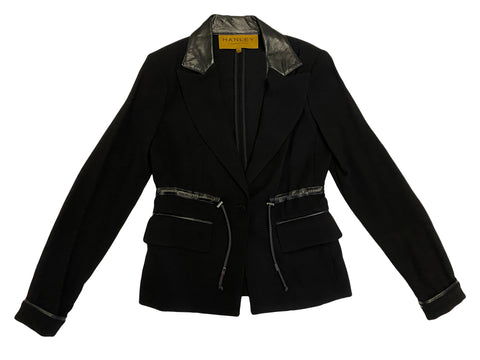 Hanley Mellon Women's Crepe Blazer with Leather Detail