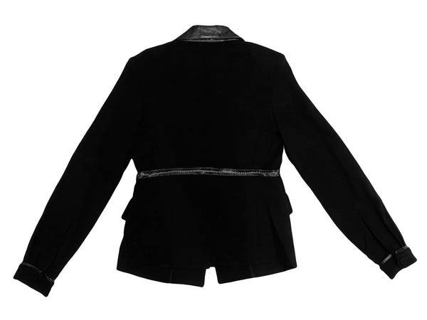 Hanley Mellon Women's Crepe Blazer with Leather Detail